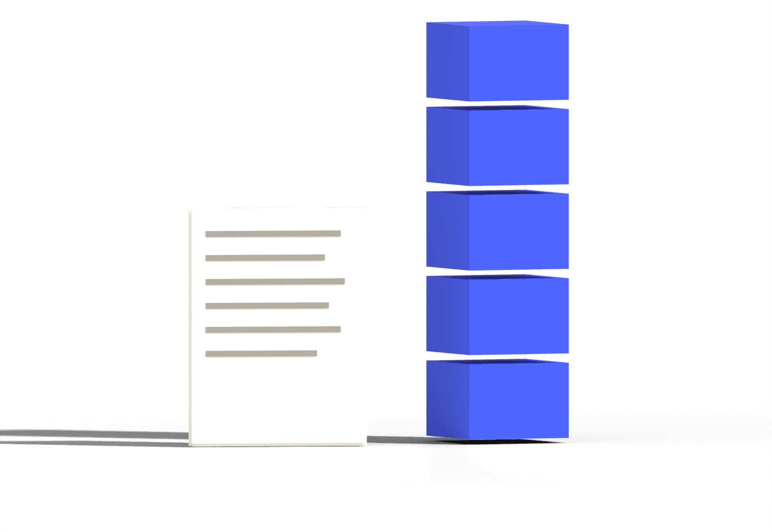 A single upright lease facing off across a gap against a towering stack of landlord enterprise software